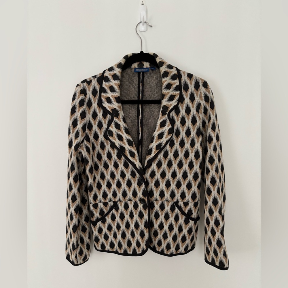 Pendleton Cotton Blazer M | Southwestern Geometric Print | Boho Western Jacket